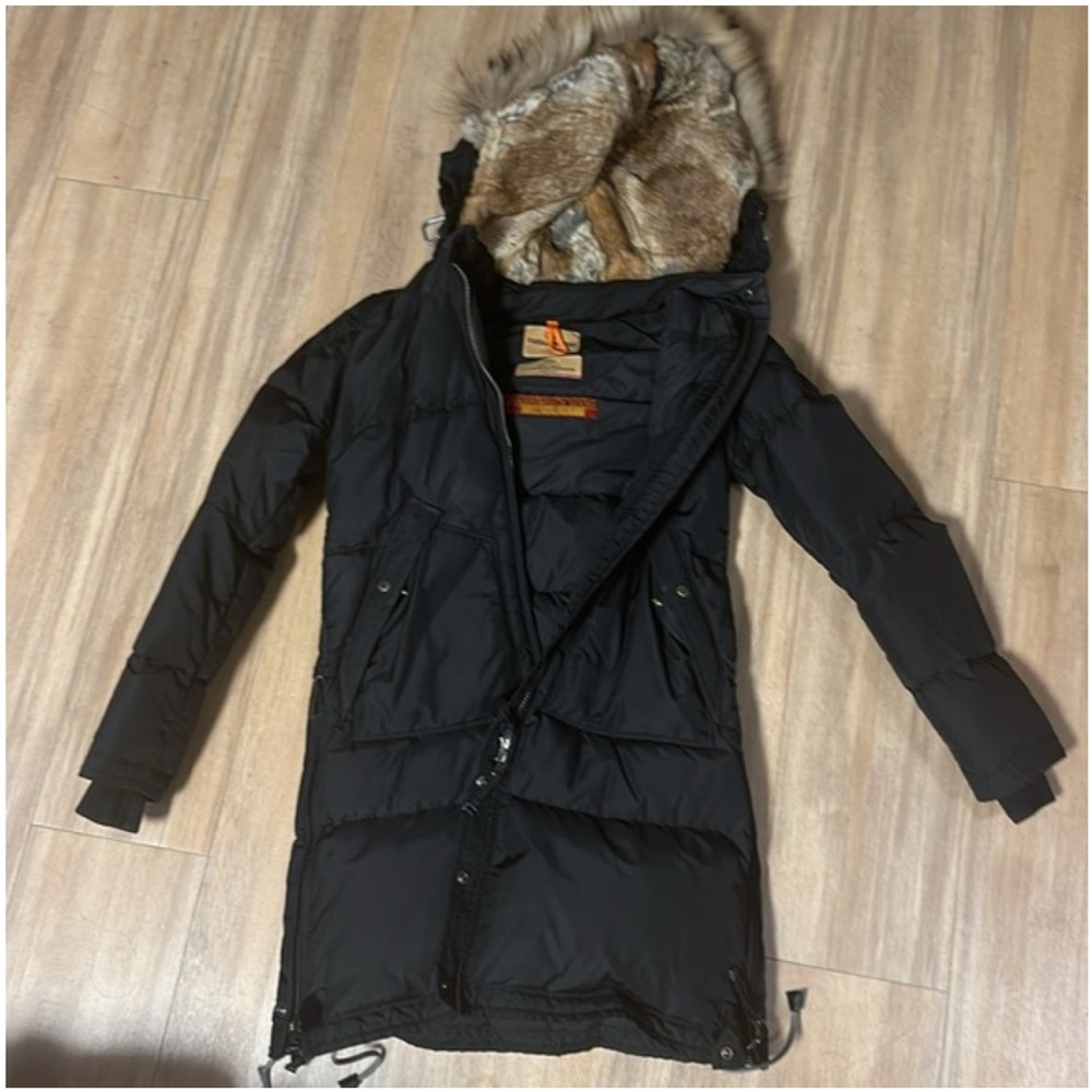 Parajumpers Black Puffer Jacket with Faux Fur Trim